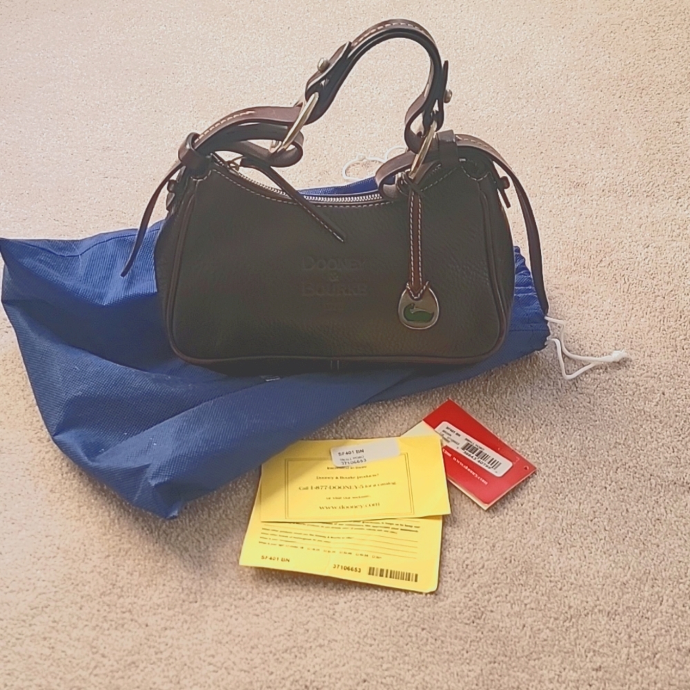 Dooney &Bourke Signature Classic Leather Shoulder Bag Circle Hobo Handbag